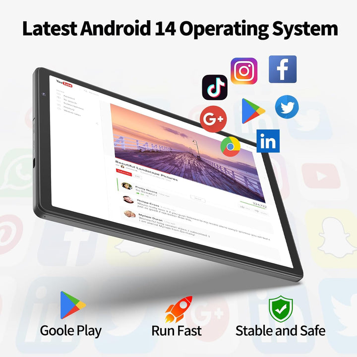 NEWISION Tablet Android de 10 pulgadas, 32 GB de almacenamiento, cu...