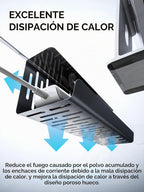 Bandeja de gestión de cables para debajo del escritorio sin perforación, gestión de cables de 14'', abrazadera sin perforaciones, bandeja de cables de metal, organizador de cables debajo del