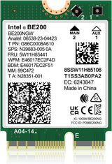 Tarjeta WiFi 7 Intel BE200 NGW, Bluetooth 5.4, 5800Mbps M.2\/NGFF,...