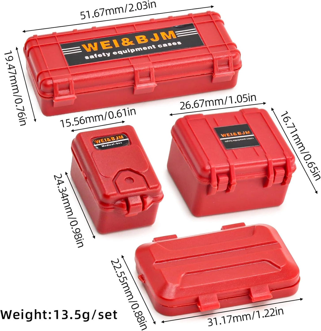 Juego de 10/12 piezas de accesorios de orugas a control remoto, kit de herramientas de recuperación de decoración a escala 1/18 1/24 para autos RC 1:18/24 como Traxxas TRX-4M, Axial SCX24, FMS