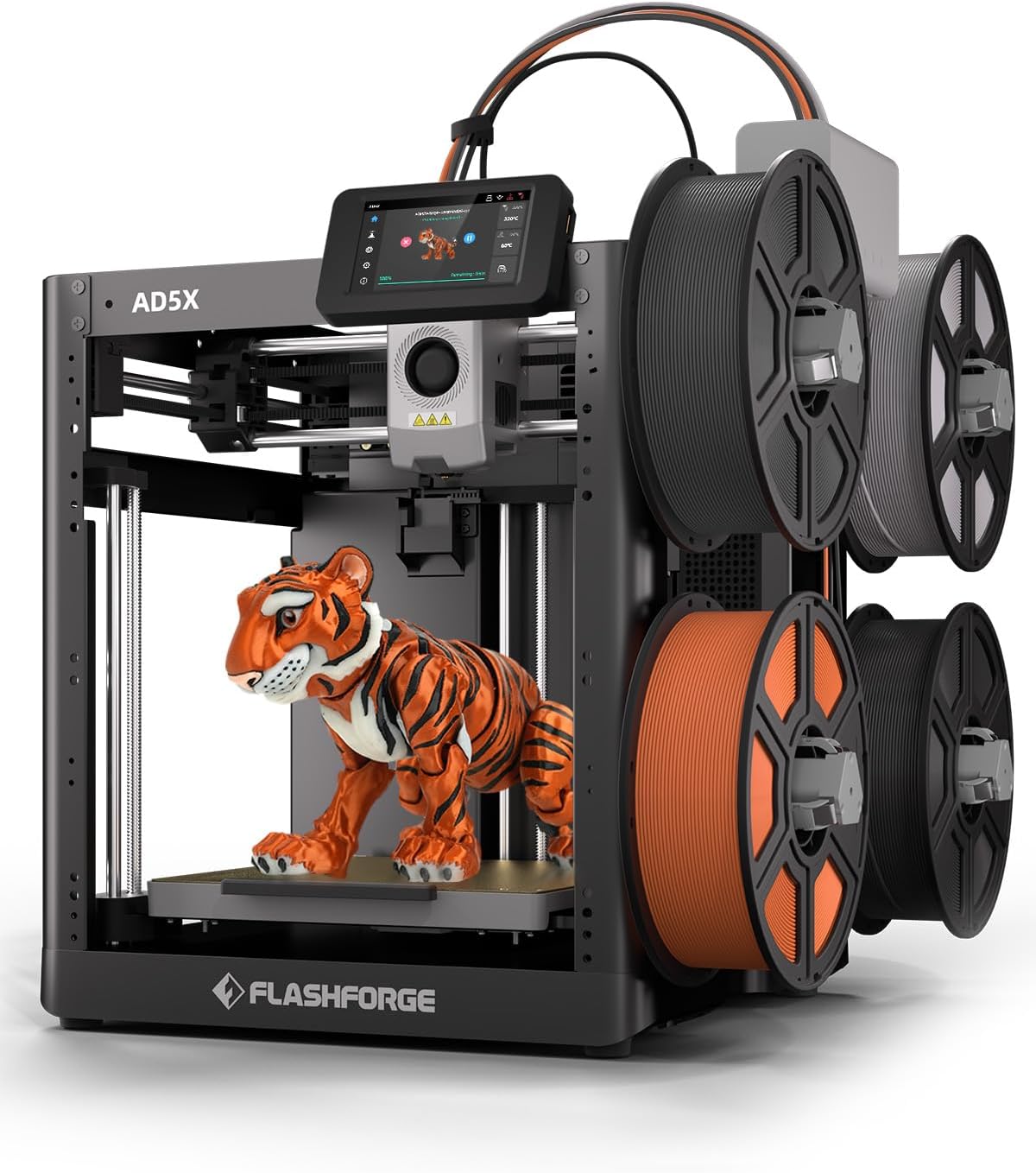 FLASHFORGE AD5X Impresora 3D multicolor, CoreXY 600mm/s de alta velocidad, nivelación automática con un clic, extrusora de accionamiento directo de 300°C, volumen de construcción de 220x220x220mm