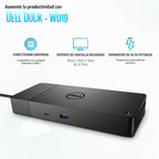 WD19 Dell Dock Station USB C - Estación de acoplamiento de monitor dual con 130 W, cable HDMI, doble DisplayPort y paño de limpieza de microfibra - Estación de acoplamiento para laptop (renovada)