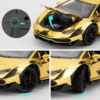 TGRCM-CZ 1/24 Lamborghini 770 Model Car, coche de juguete con sonido y luz con función de retroceso, modelo de aleación coleccionable, regalo para niños dorado
