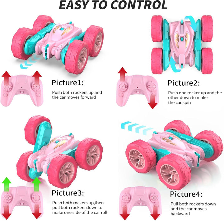 RacingFun Coche de control remoto rosa para niñas, 2.4 Ghz coches R...