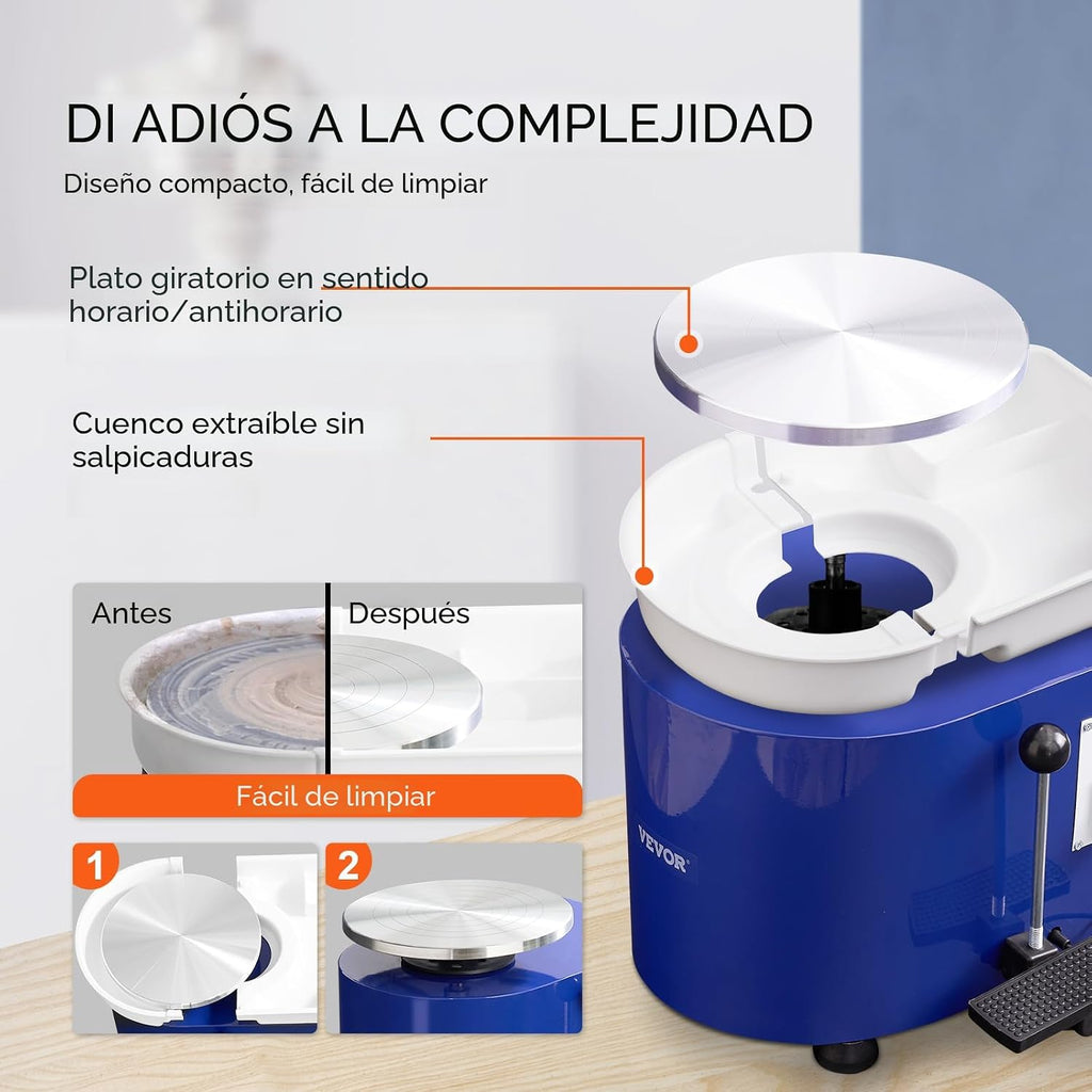 VEVOR Rueda de cerámica 11inch 350W Rueda de cerámica que forma el kit de