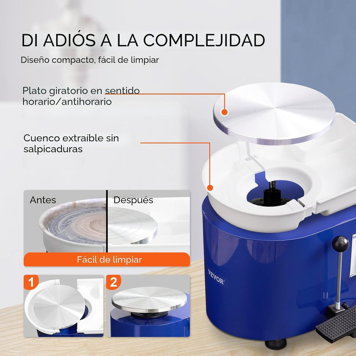 VEVOR Rueda de cerámica 11inch 350W Rueda de cerámica que forma el kit de