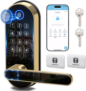 Cerradura inteligente de huellas dactilares Bluetooth con mango y t...