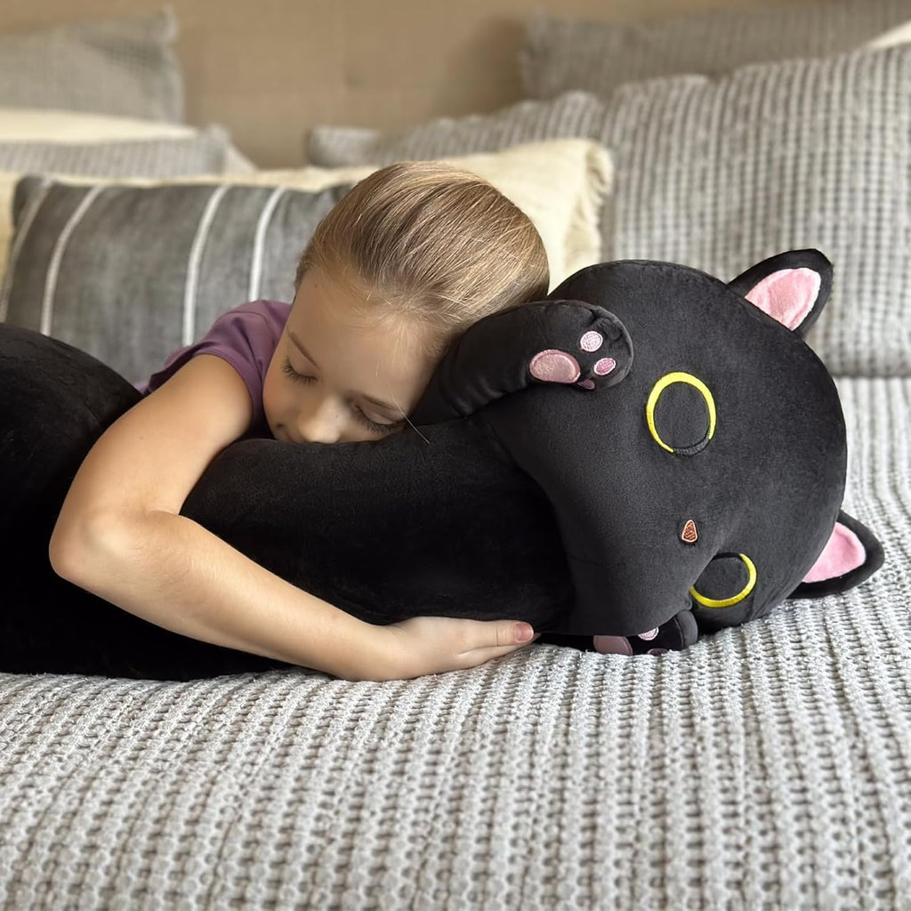 MaoGoLan - Almohada corporal de felpa de 44 pulgadas, almohada de gato de