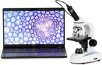 AmScope Microscopio monocular compuesto digital M149C-PB10-WM-E, oculares WF10x y WF25x, aumento de 40x-1000x, iluminación LED, Brightfield, condensador de una sola lente, escenario liso, 110 V o