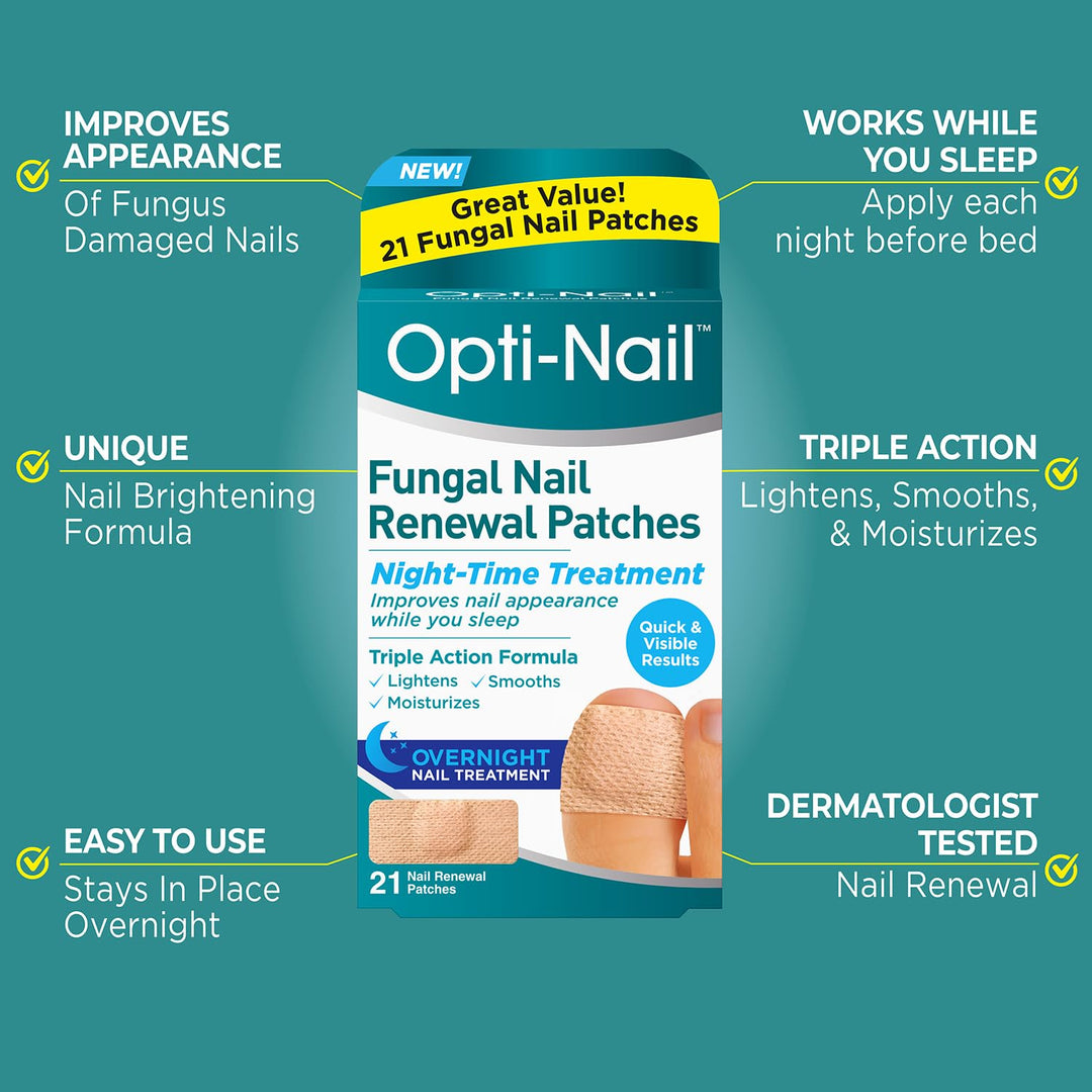 Opti-Nail Parches Renovadores de Uñas con Hongos - 21 Parches (Pack...