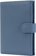 Karmiir Cartera de viaje RFID para pasaporte para mujer, funda de pasaporte de cuero con ranuras para tarjetas SIM, bolsillo con cremallera para monedas y ranura para efectivo, cartera de viaje