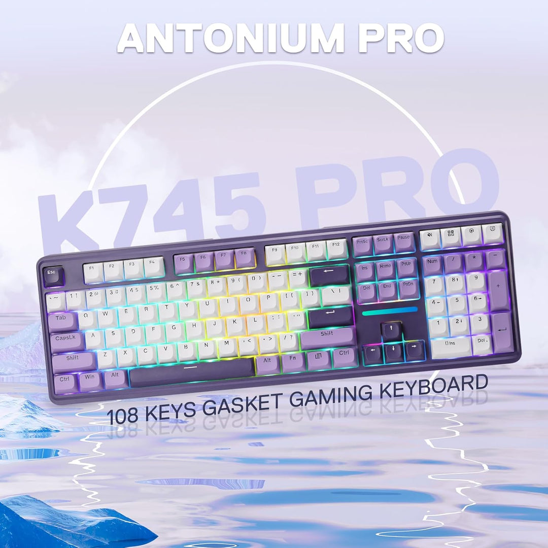Redragon K745 PRO Teclado de juego inalámbrico con junta RGB, tecla...