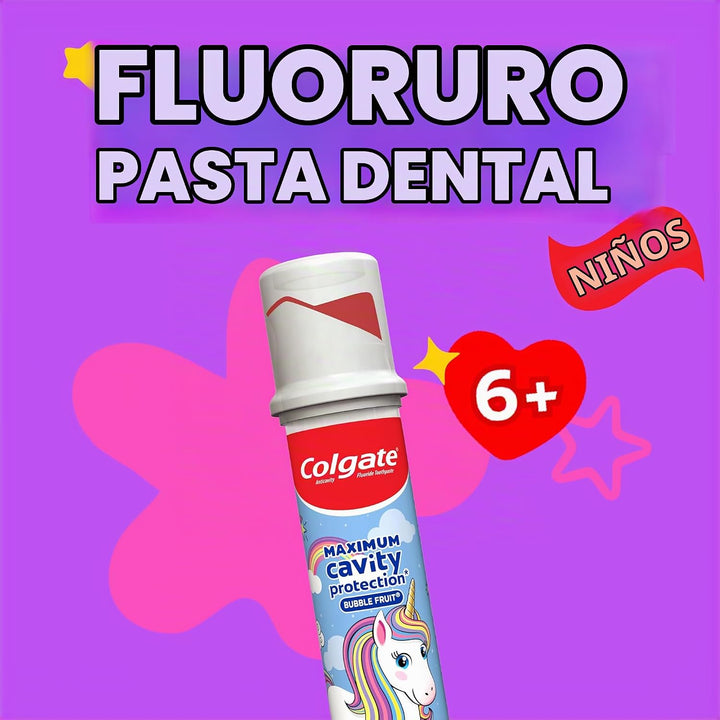 Colgate Bomba de pasta de dientes de unicornio para niños con flúor...