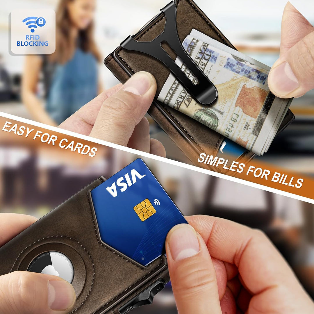 BULLIANT Billetera con clip para dinero, billetera delgada para reg...