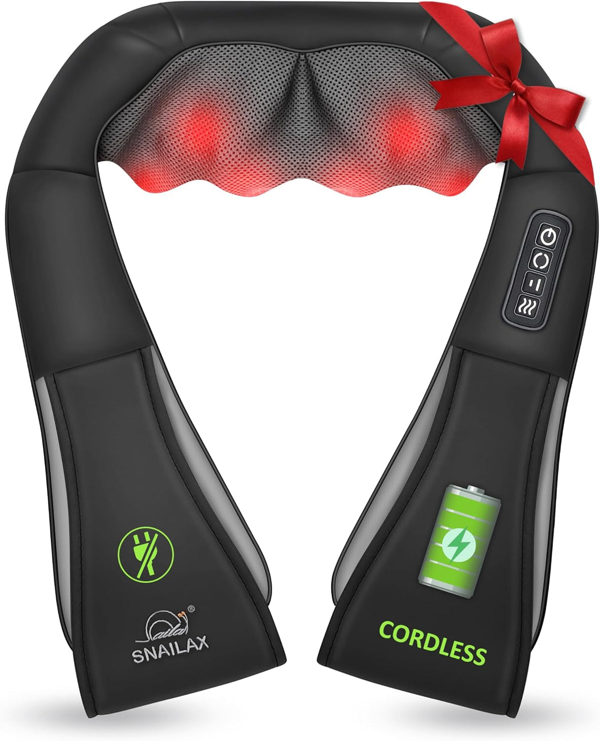 Snailax Masajeador de cuello y hombros Shiatsu inalámbrico con calor