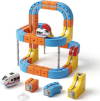 Juego de tren de levitación magnética para niños, 80 piezas de pista magnética de escalada de pared con tren eléctrico invertido, juguete de construcción recargable por USB, regalo de cumpleaños STEM