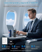 AsperX Banco del poder del ordenador portátil, 27,600mAh 162.5W PD3.1, Gris profundo