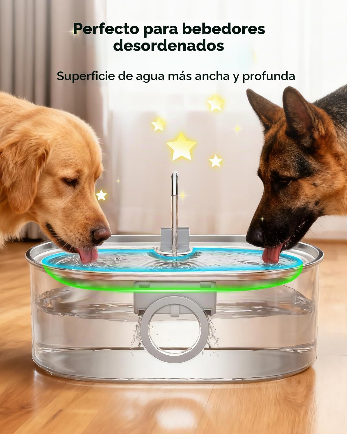 Fuente de agua extra grande para perros de 4.2 galones, fuente de agua para