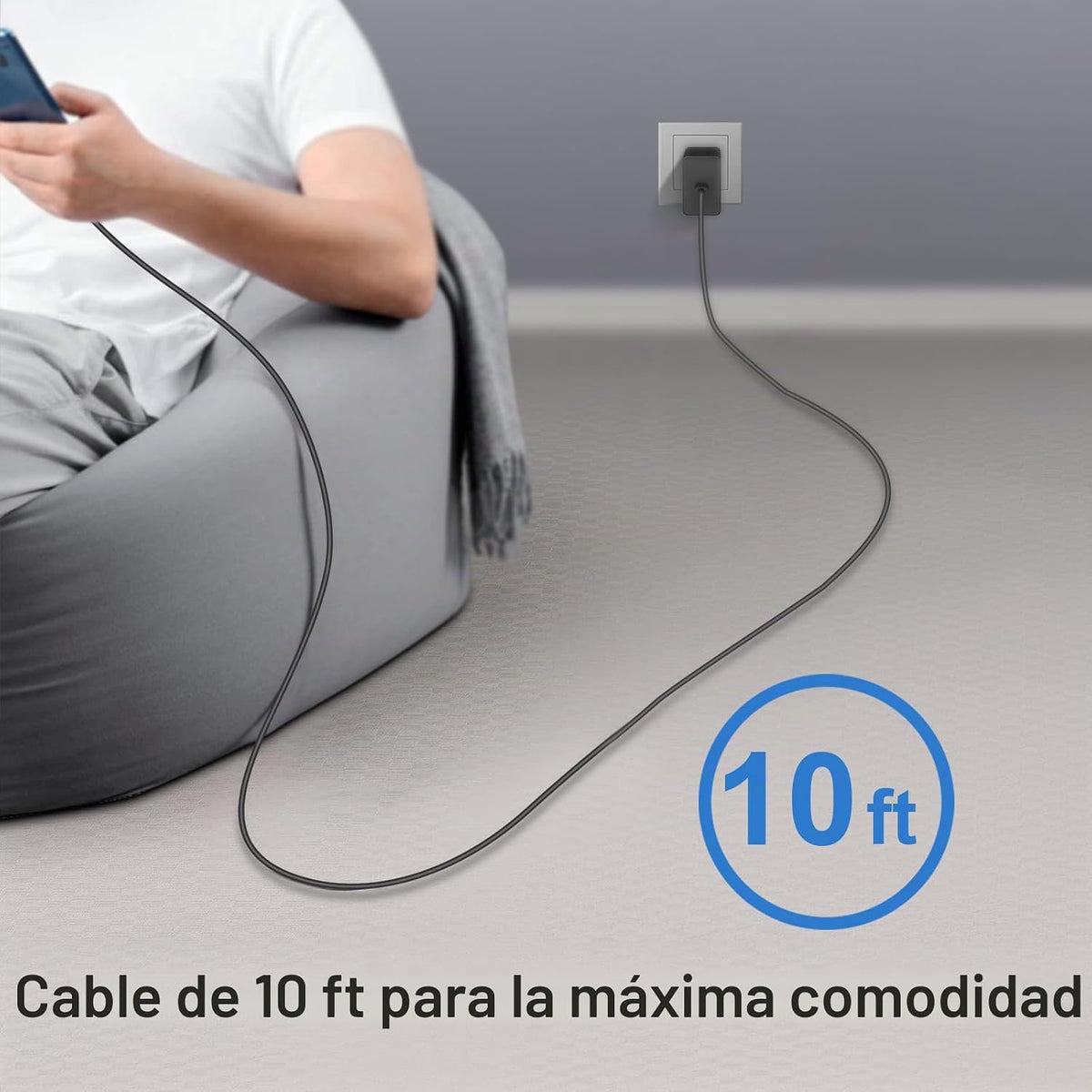 Cargador USB C tipo C cargador de carga rápida 10FT 45W Samsung