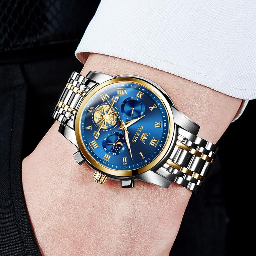 OLEVS Reloj para Hombres Clásico de Negocios en Acero Inoxidable Reloj para Hombre