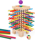 Montessori - Juego de mesa de madera, 42 coloridos palos de madera, juego de dados de matemáticas, juguetes educativos para 3, 4, 5, 6 años, juguetes de habilidades motoras finas y juguete de contar
