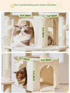 Taoqimiao Árbol para Gatos Alto, 76In Torre para Gatos Grandes, 3 Plataformas Acolchadas