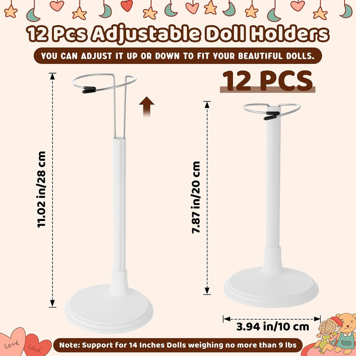 Yaocom 12 piezas de soportes para muñecas para muñecas ajustables d...