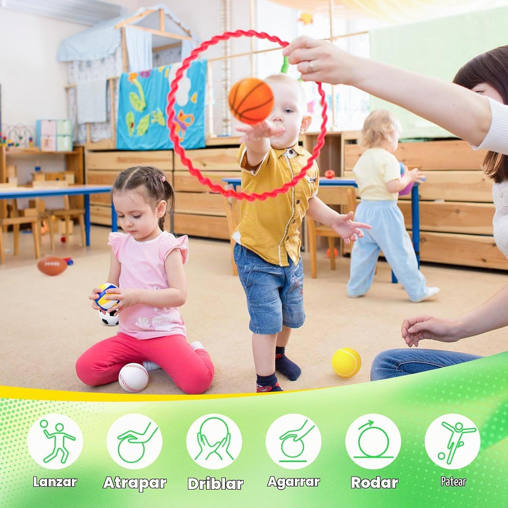 Paquete de 6 bolas suaves para niños, juguetes deportivos al aire libre, bolas de espuma pequeñas