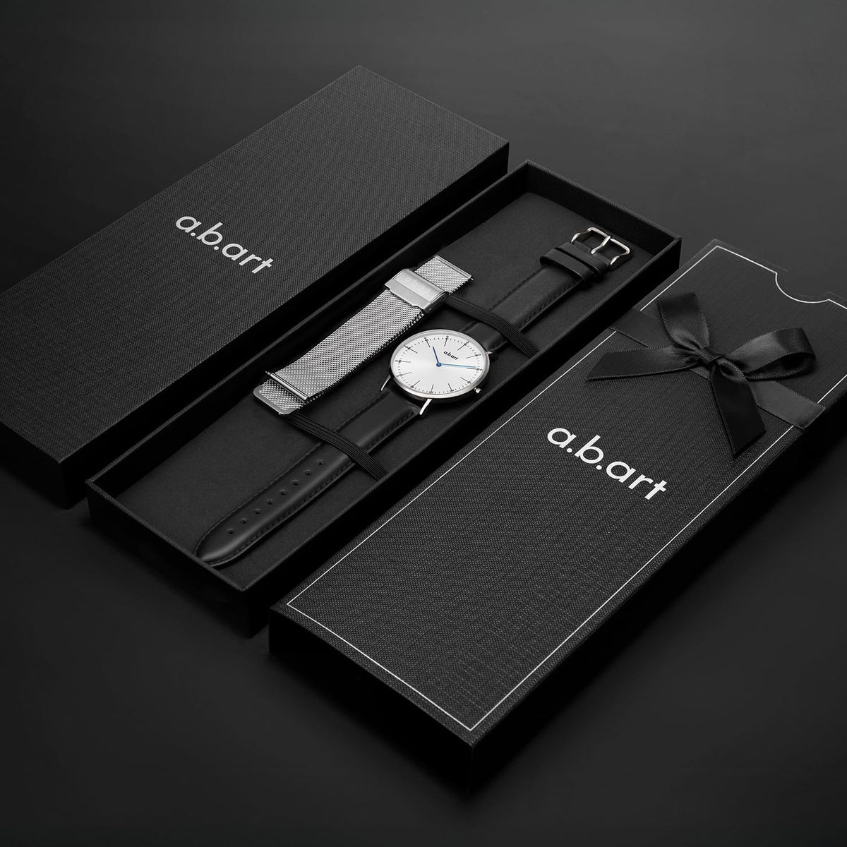 Reloj para Hombre a.b.art – Indicador de Fecha Saltante, Movimiento de Cuarzo Ronda, Cristal de Zafiro, Caja Ultrafina de Acero Inoxidable, Reloj de Pulsera Minimalista Estilo Bauhaus 41MM