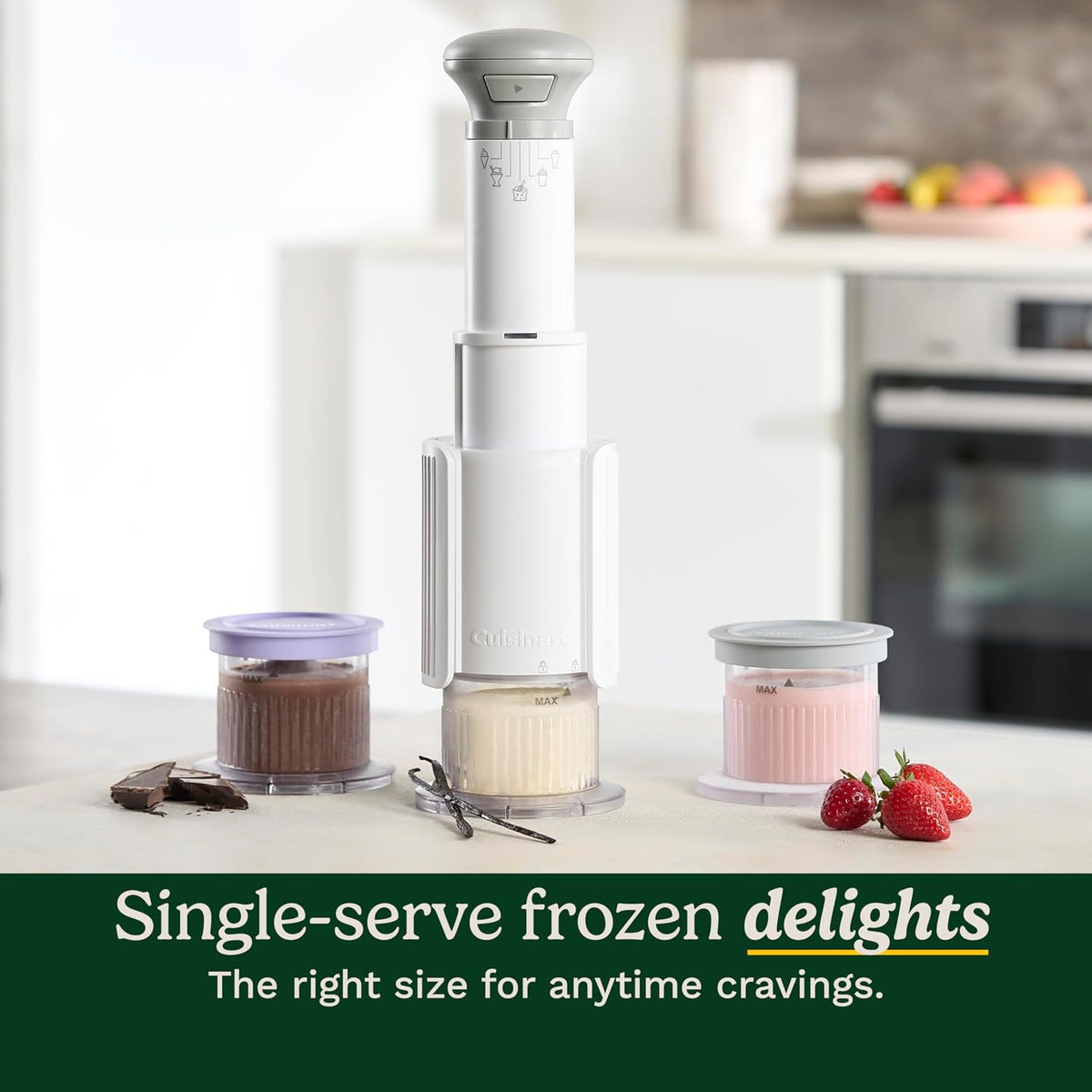 Cuisinart Máquina para hacer helados, 5 en 1, 3 tazas de mezcla de media