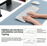 cimetech Combo de teclado y mouse inalámbricos - Blanco plateado |...