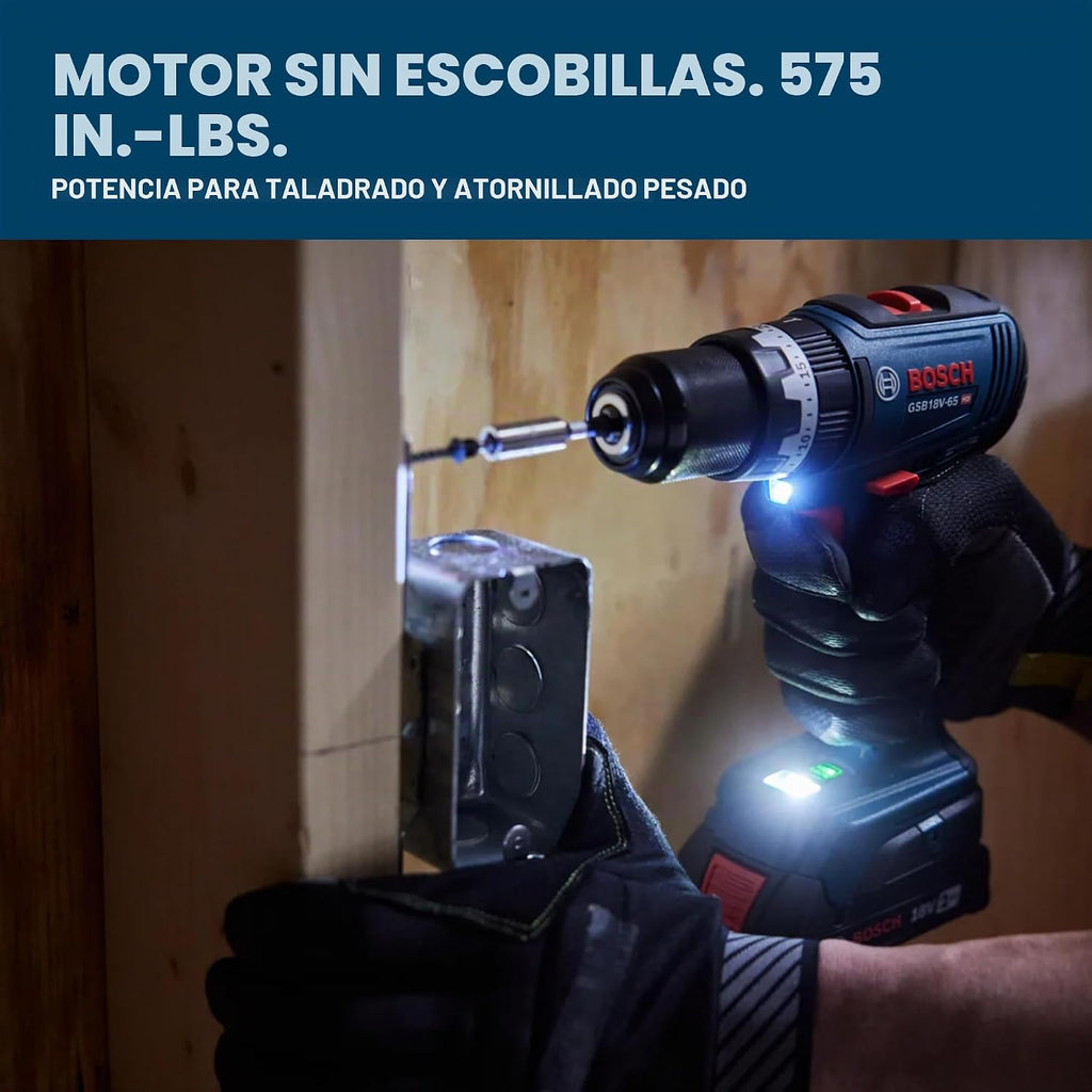 BOSCH GSB18V-65B12 Kit de taladro sin escobillas, batería incluida