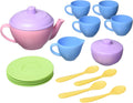 Green Toys Juego de té, Pink CB, juego de 17 piezas, habilidades motoras, lenguaje y comunicación para niños, sin BPA, ftalatos, PVC, apto para lavavajillas, plástico reciclado, fabricado en Estados