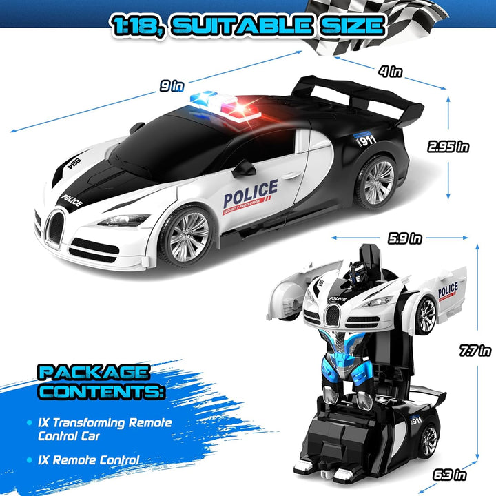 AONEPTR Auto de control remoto, un clic que se convierte en robot,...