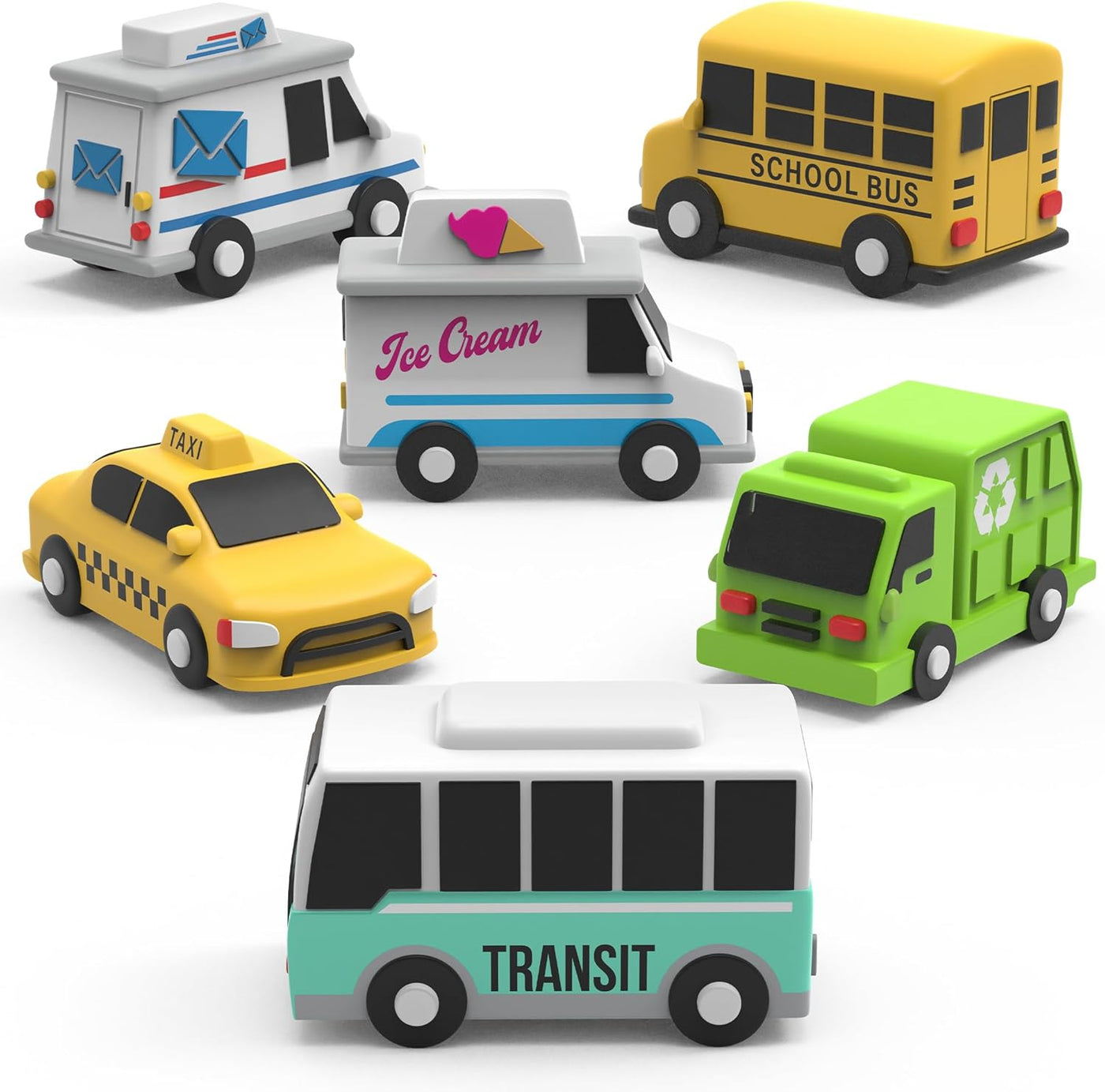 Tub Works Vehicles - Juguetes de baño sin moho para coches