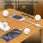 QZIIW Cargador de Apple Watch de 20 W, cable USB C magnético cargador