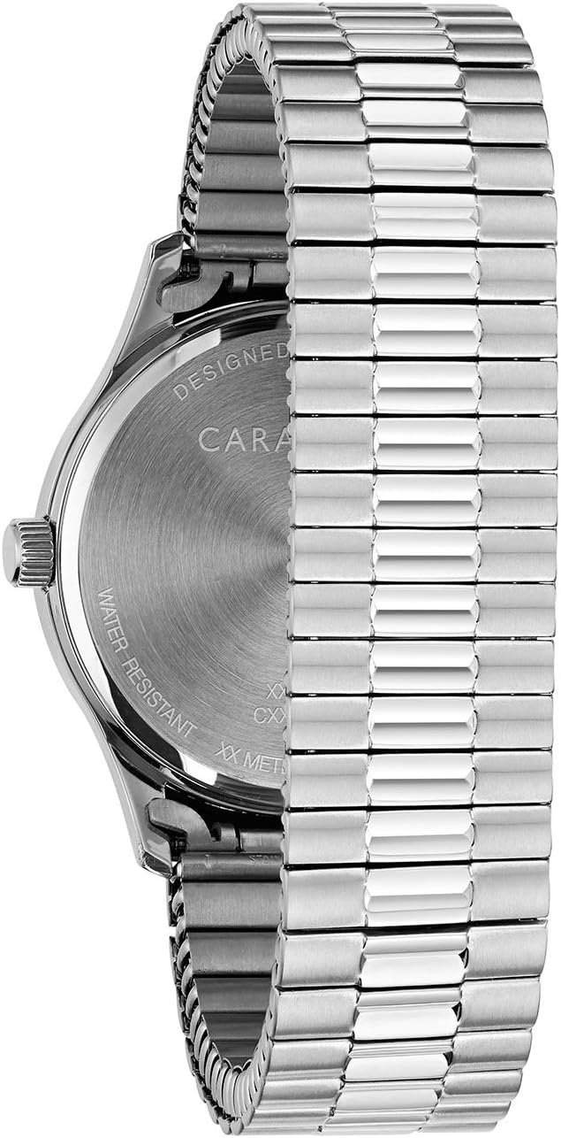 Caravelle by Bulova Reloj de Caballero Tradicional de Cuarzo de Acero Inoxidable con Calendario de 3 Agujas, Correa Expansion, 40mm