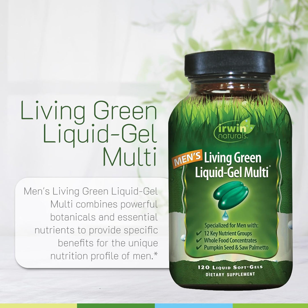Irwin Naturals Living Green - Multivitamínico diario para hombre, 1...