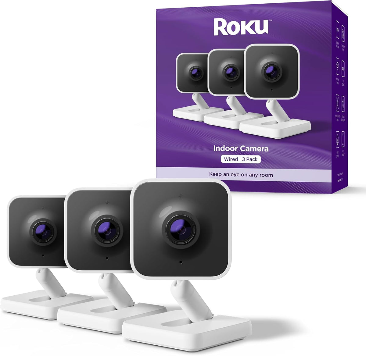 Roku Cámara interior – Seguridad para el hogar – Paquete...