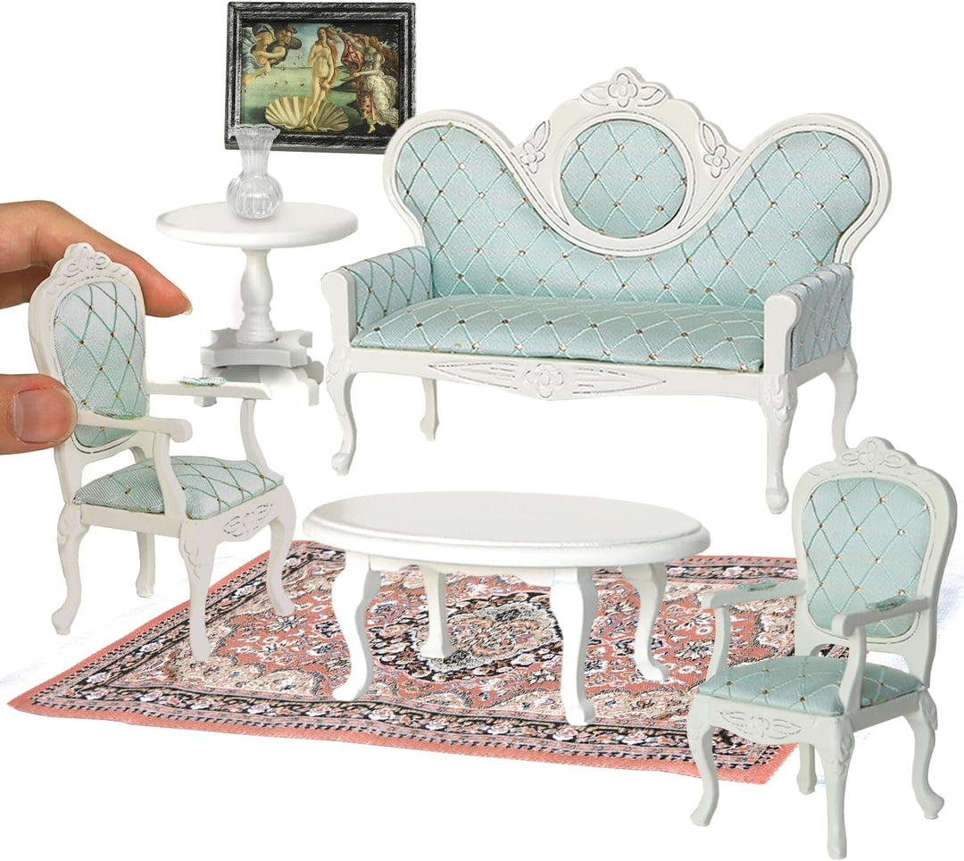 iLAND Juego de muebles de casa de muñecas victoriana, muebles y acc...