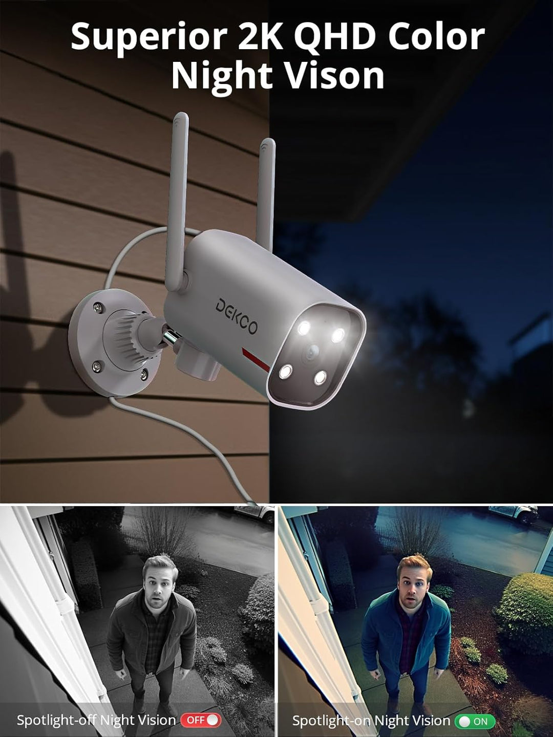 DEKCO - Paquete de 4 cámaras de seguridad para el hogar con cable p...