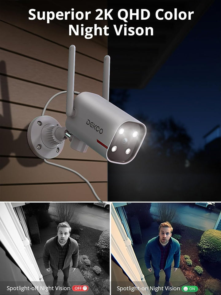 DEKCO - Paquete de 4 cámaras de seguridad para el hogar con cable p...