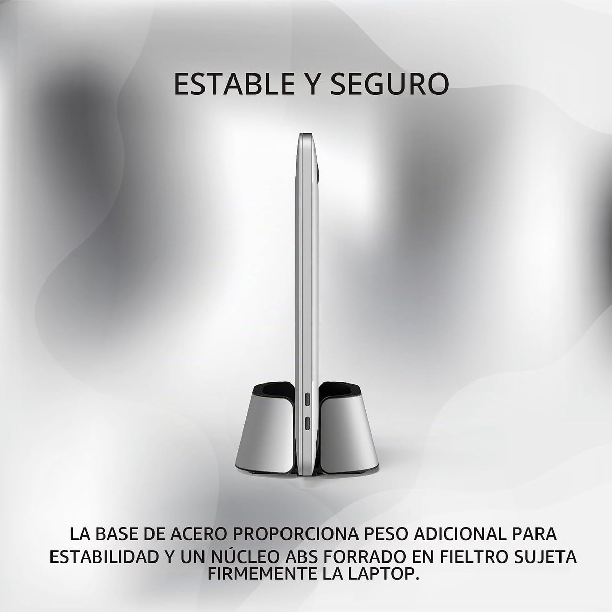 HumanCentric Soporte vertical para laptop en aluminio plateado, sop...