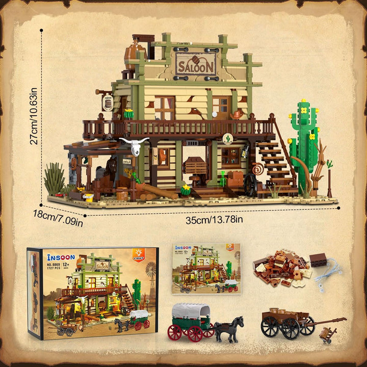 Western Saloon - Juego de construcción con luz LED juguete