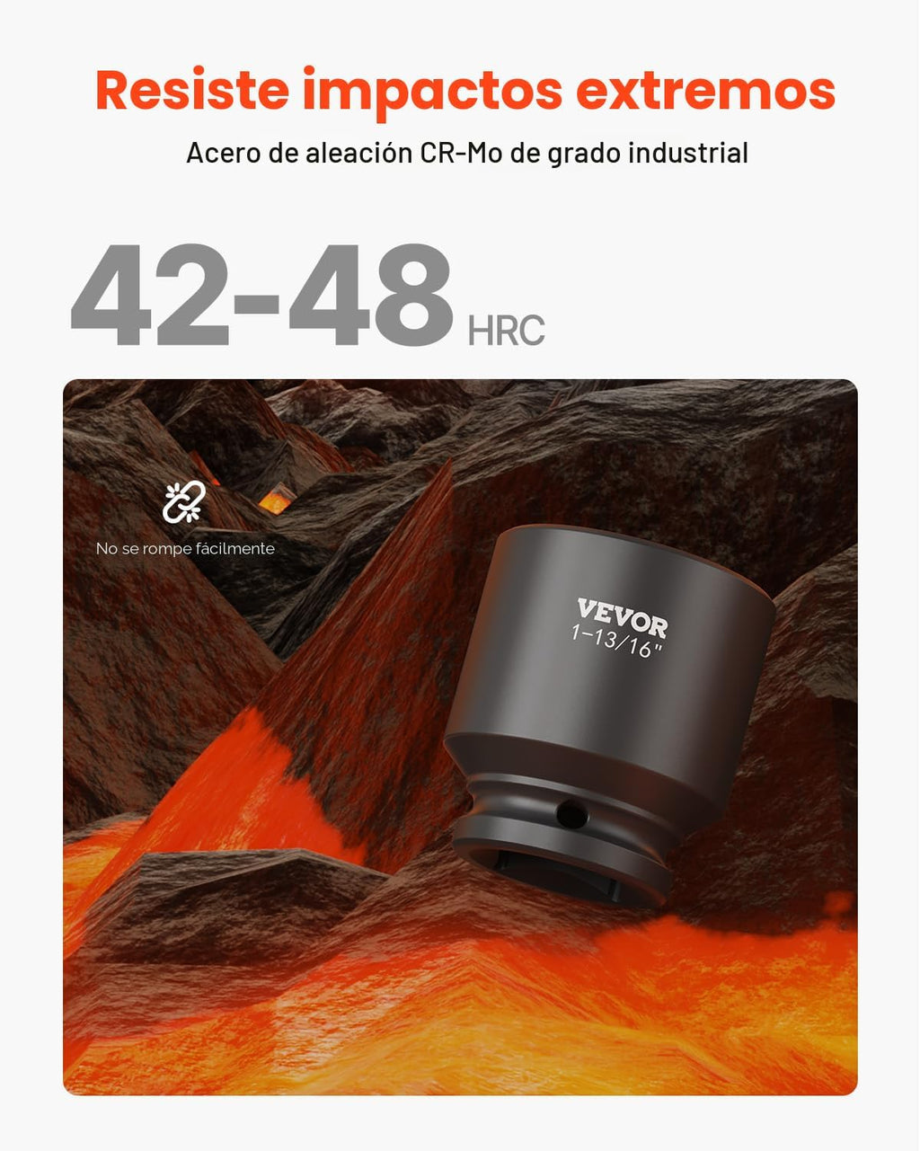VEVOR Juego de llaves de impacto de 3/4 pulgadas, 29 piezas, SAE 3/4-2-1/2