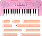 Piano de teclado electrónico de 37 teclas para niños de 3, 4, 5, 6, 7, 8, 9 años
