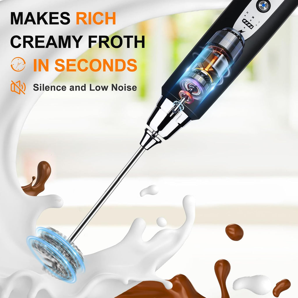 YUSWKO - Varita espumadora de leche portátil para café, batidor eléctrico
