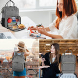 MATEIN Mochila de almuerzo aislada para mujer, mochila para laptop...