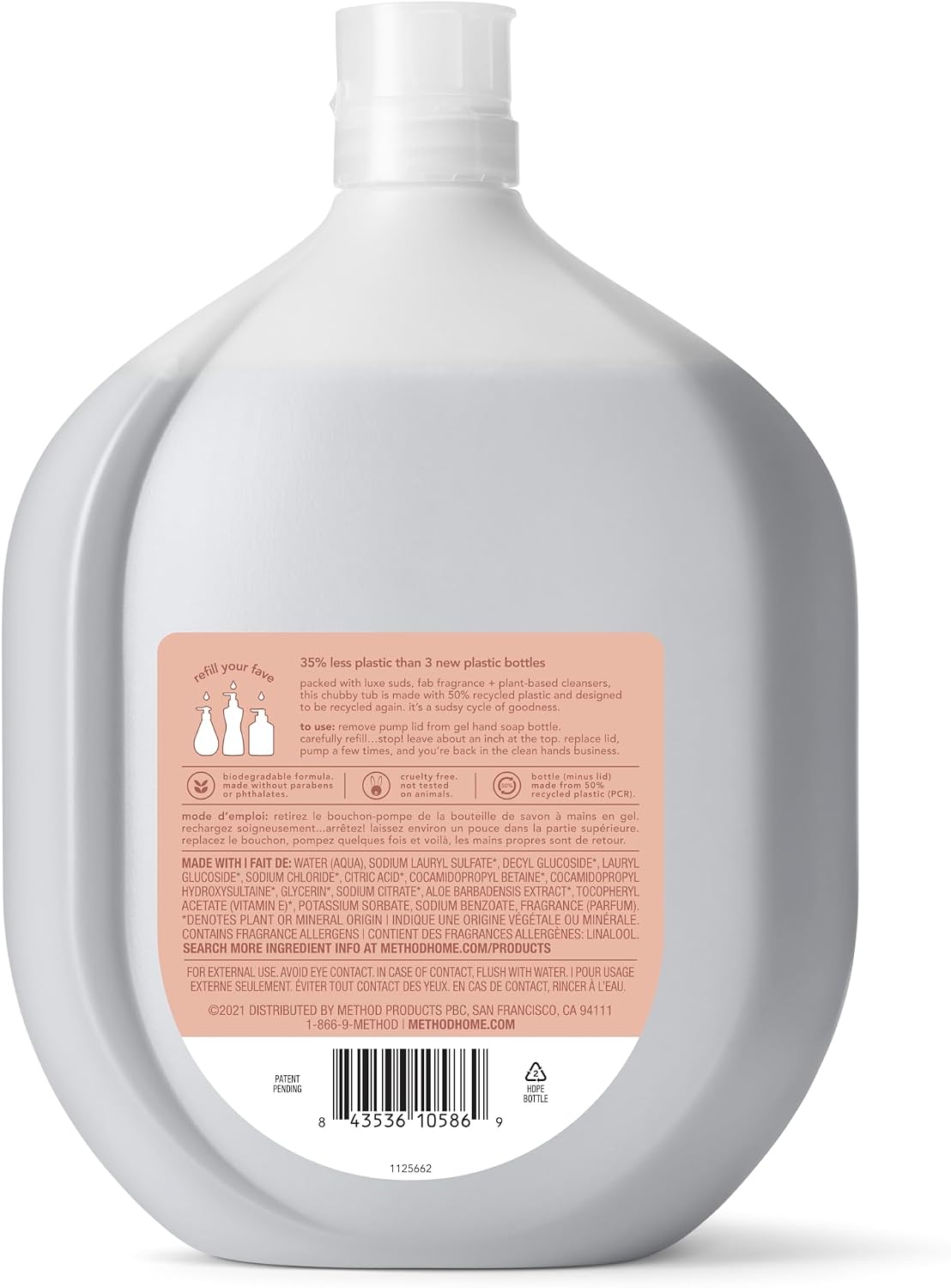 Method Repuesto de jabón de manos en gel, vainilla + frambuesa, 34...