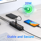 atolla, hub USB 3.2 de 7 puertos, alimentado